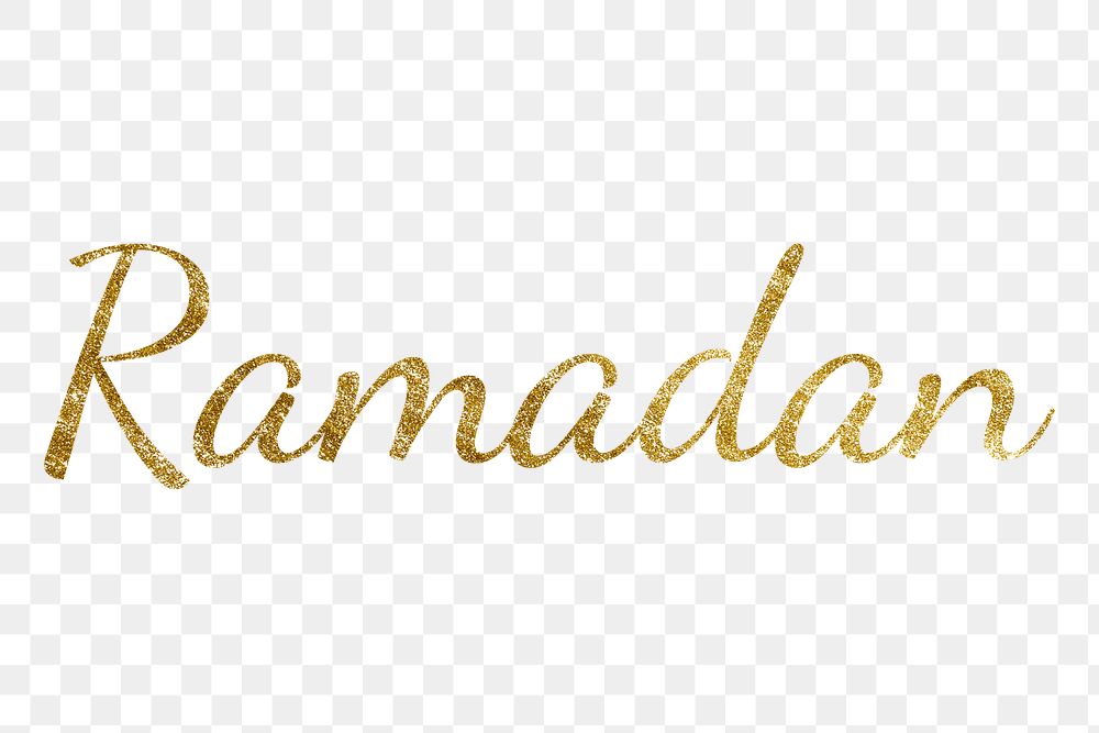 Ramadan png greeting typography design on transparent background