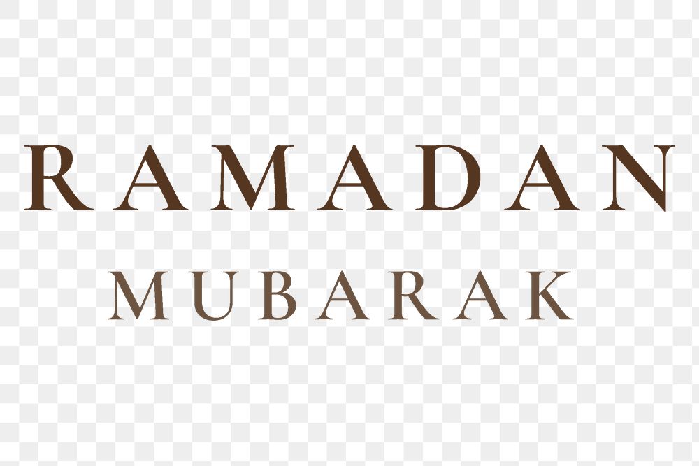 Ramadan Mubarak png greeting typography design on transparent background