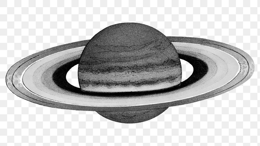 Gray Saturn png sticker, planet transparent background