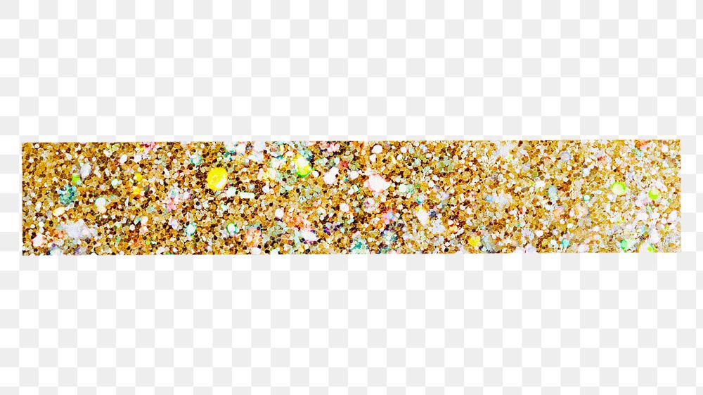 Glitter gold png sticker, Washi tape transparent background