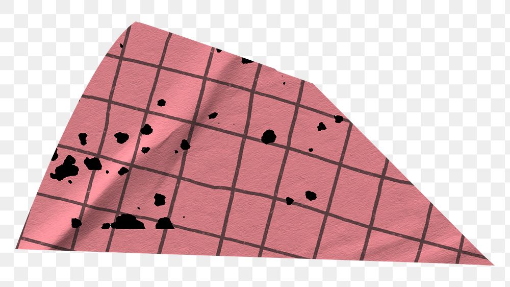 Washi tape png sticker, pink grid transparent background