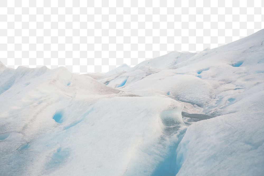 Snowy mountain png border, transparent background