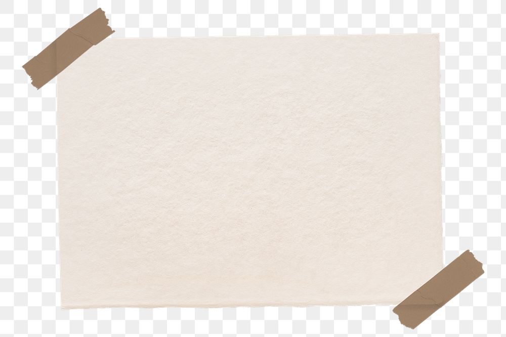 Png taped memo note sticker, transparent background