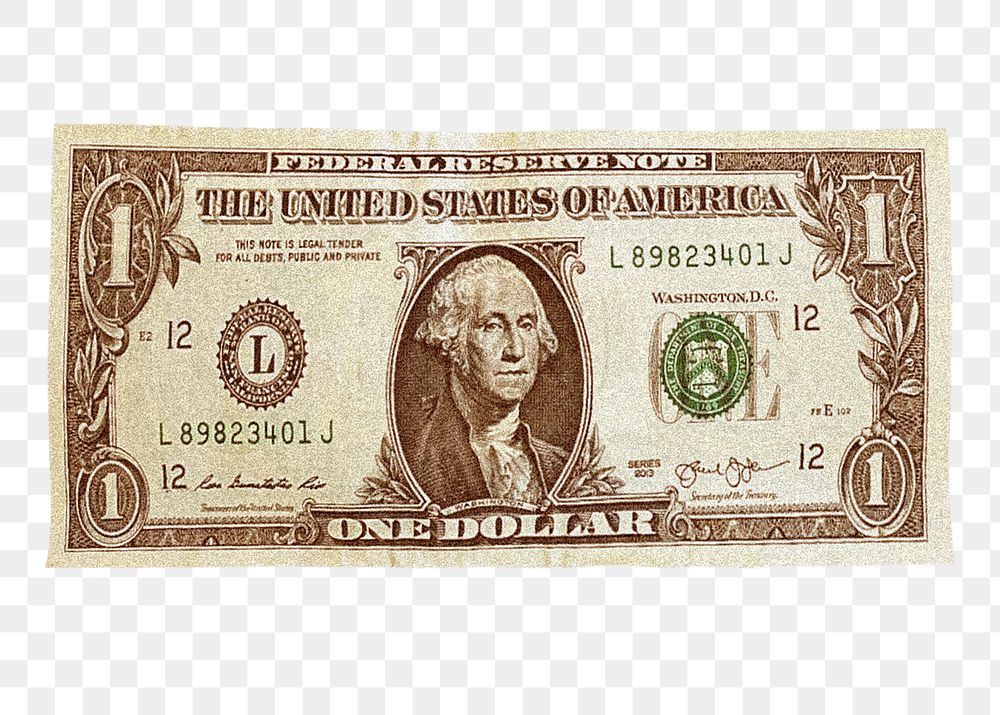 Us dollar bill png on transparent background