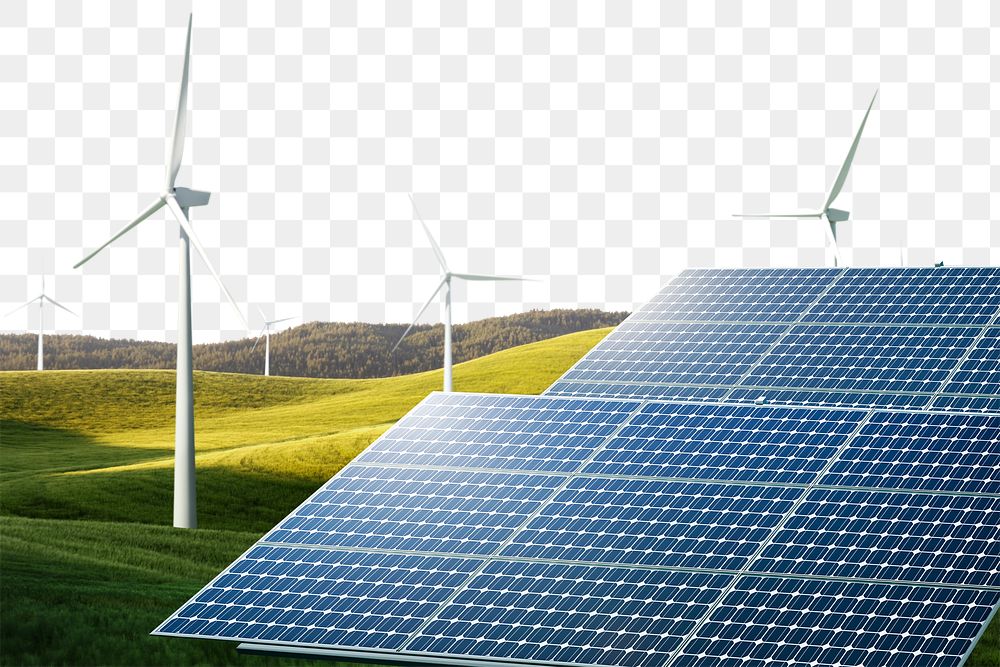 Solar panel png border sticker, alternative energy, transparent background