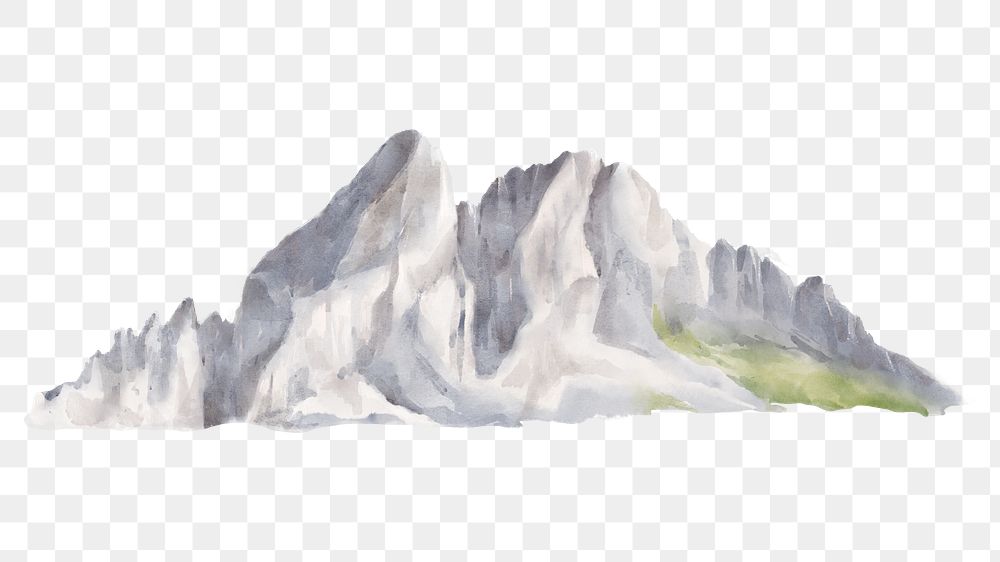 PNG watercolor mountain, nature clipart, transparent background