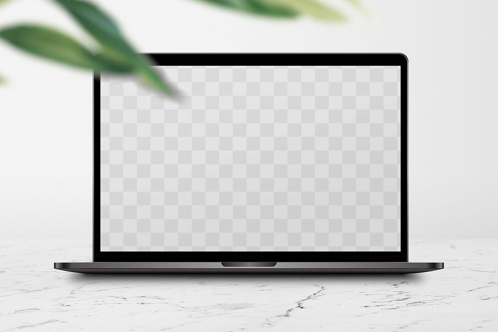 Laptop screen png mockup, digital device