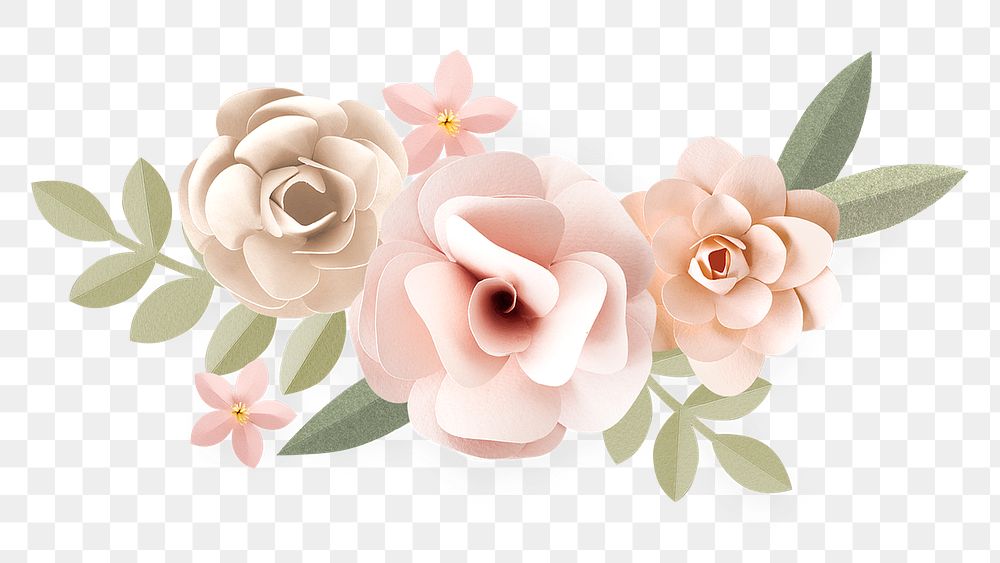 Pastel papercraft flower design element