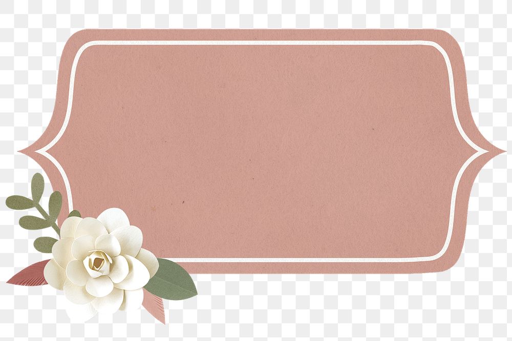 Papercraft flower border on a nude pink background