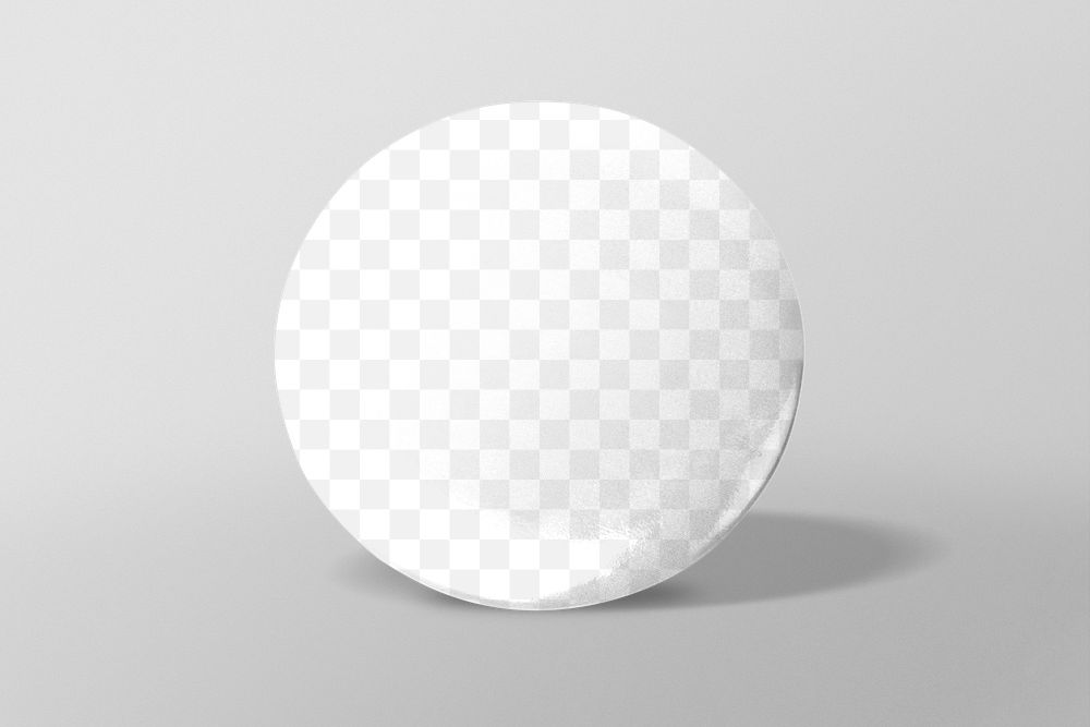 Round pin mockup png on gray background