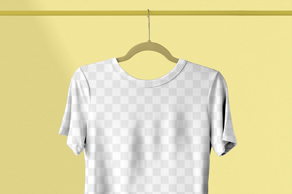 T shirt mockup png, women's apparel, short sleeve top transparent design