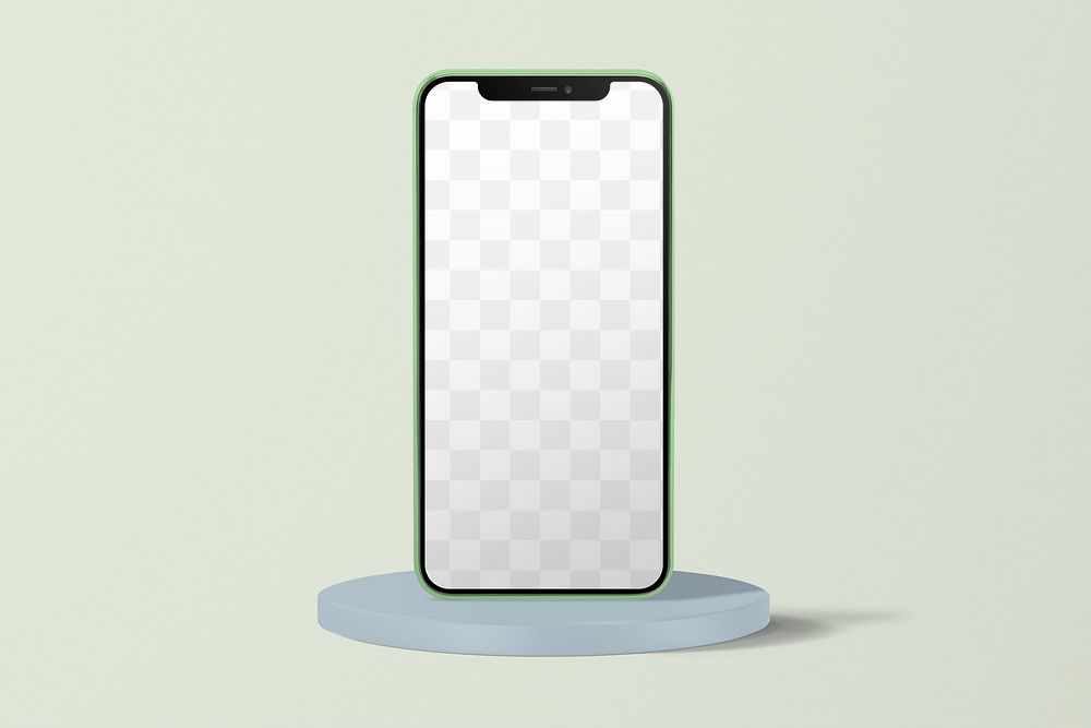 Mobile phone png mockup, transparent screen 