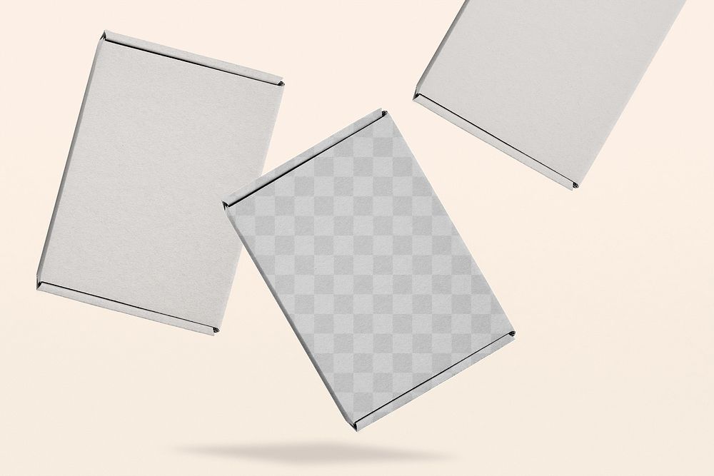 Paper box png packaging, transparent design 