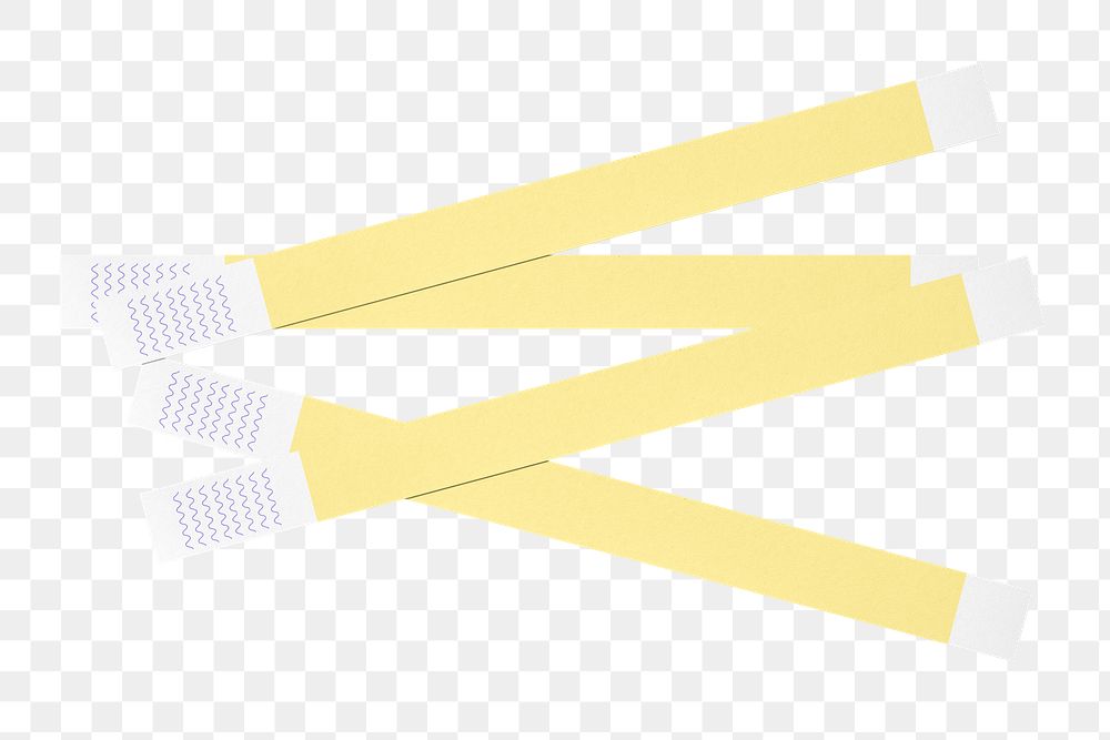Yellow wristbands png paper sticker, transparent background