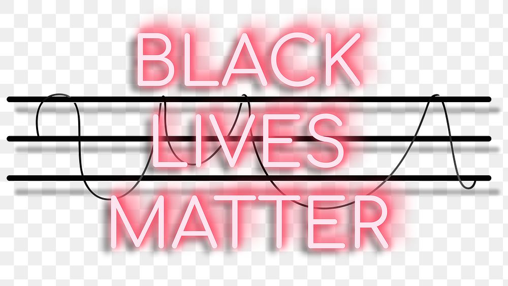 Neon red black lives matter sign design element 