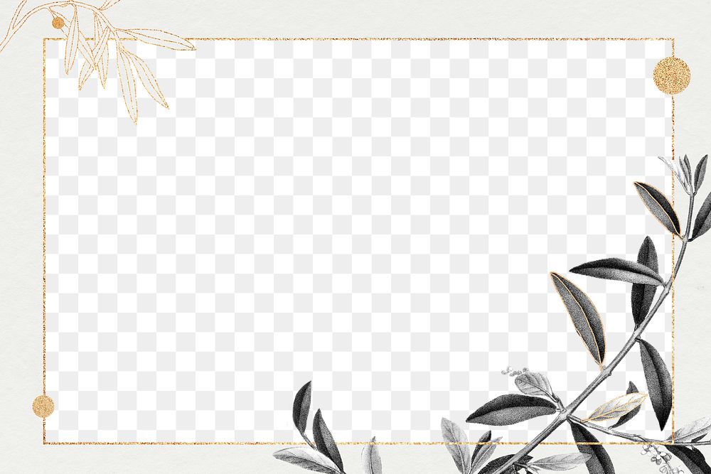 Rectangular frame png glitter gold pattern