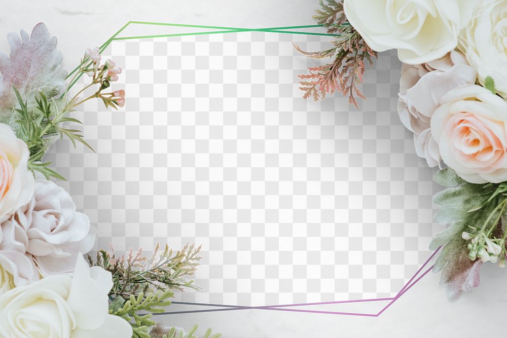Beautiful blooming floral frame design element