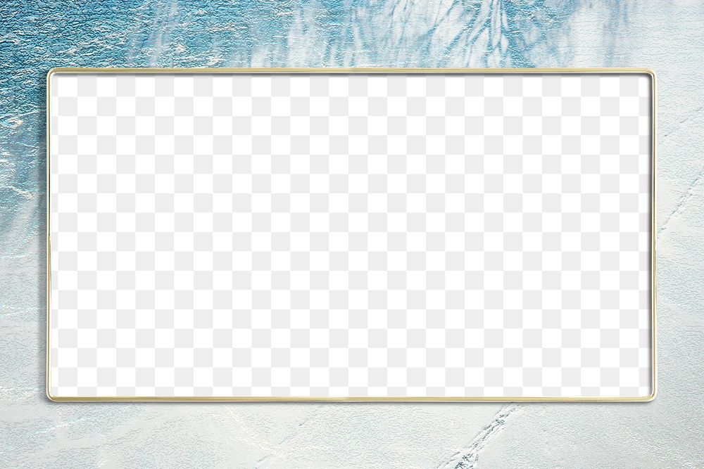 Rectangle gold frame design element on a gray background