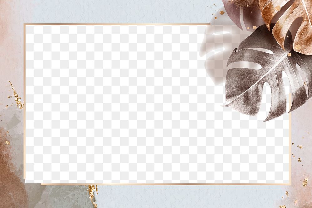 Leaf frame png with luxury floral 