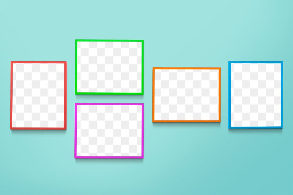 Picture frame mockups on a mint green background 