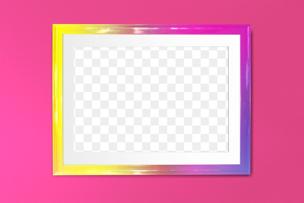 Ombre photo frame mockup on a pink background 