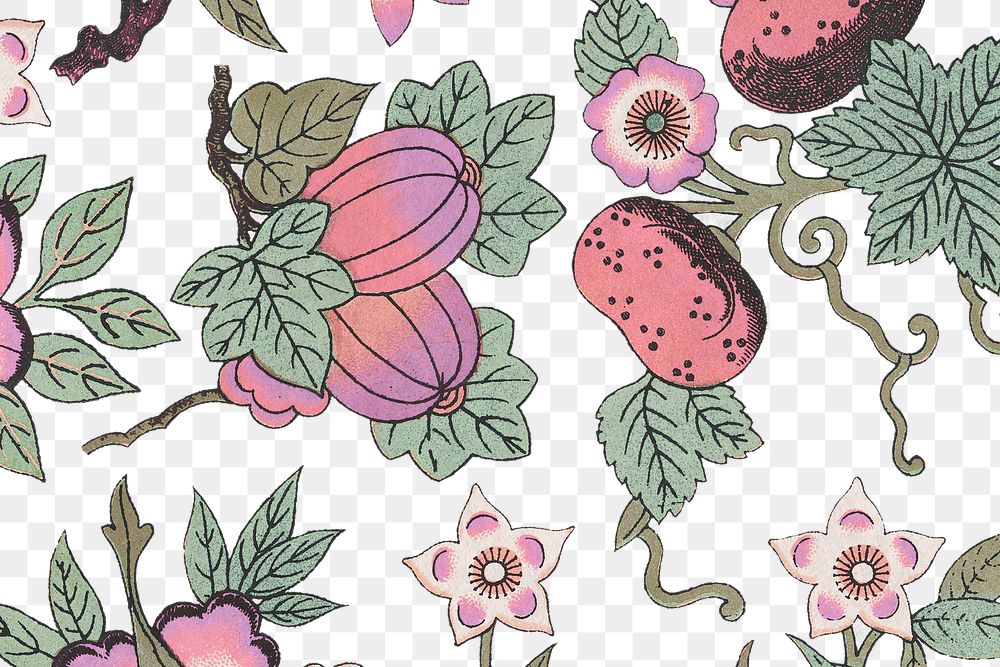 Pink floral patterned background design element 