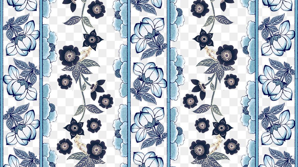 Navy blue floral background design
