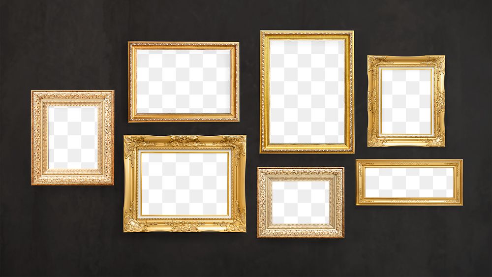 Luxurious baroque frame mockups set 