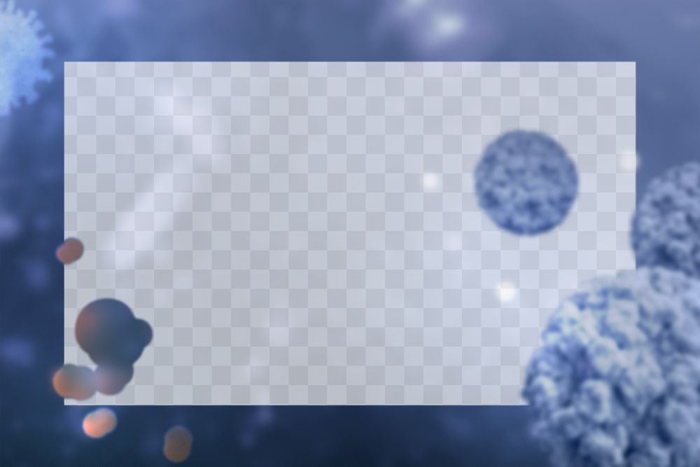 Blue coronavirus frame transparent png