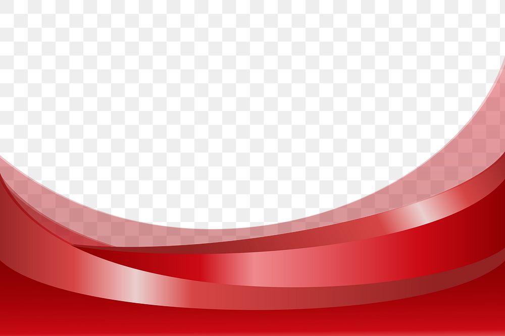 Red curved border design element
