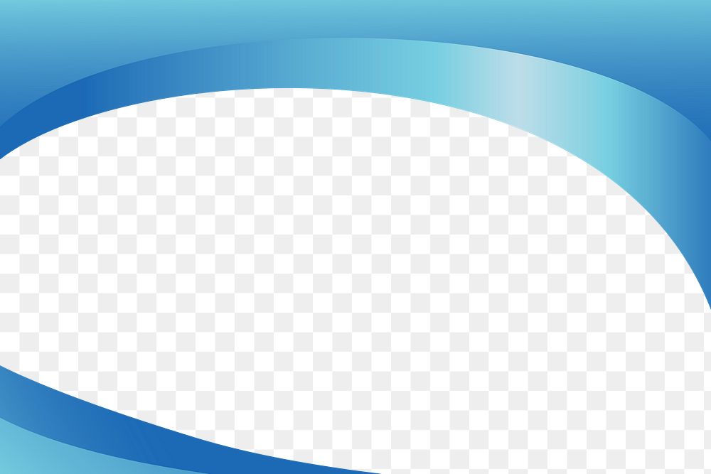 Blue curved border design element