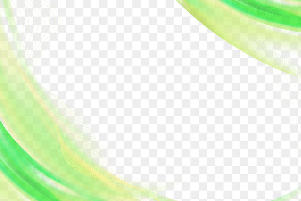 Green curved border design element