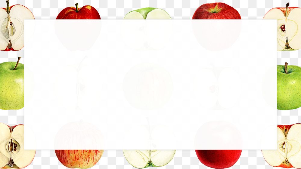 Hand drawn fresh apples frame with copy space