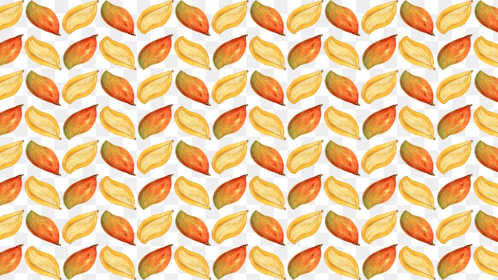 Hand drawn natural fresh mango patterned background
