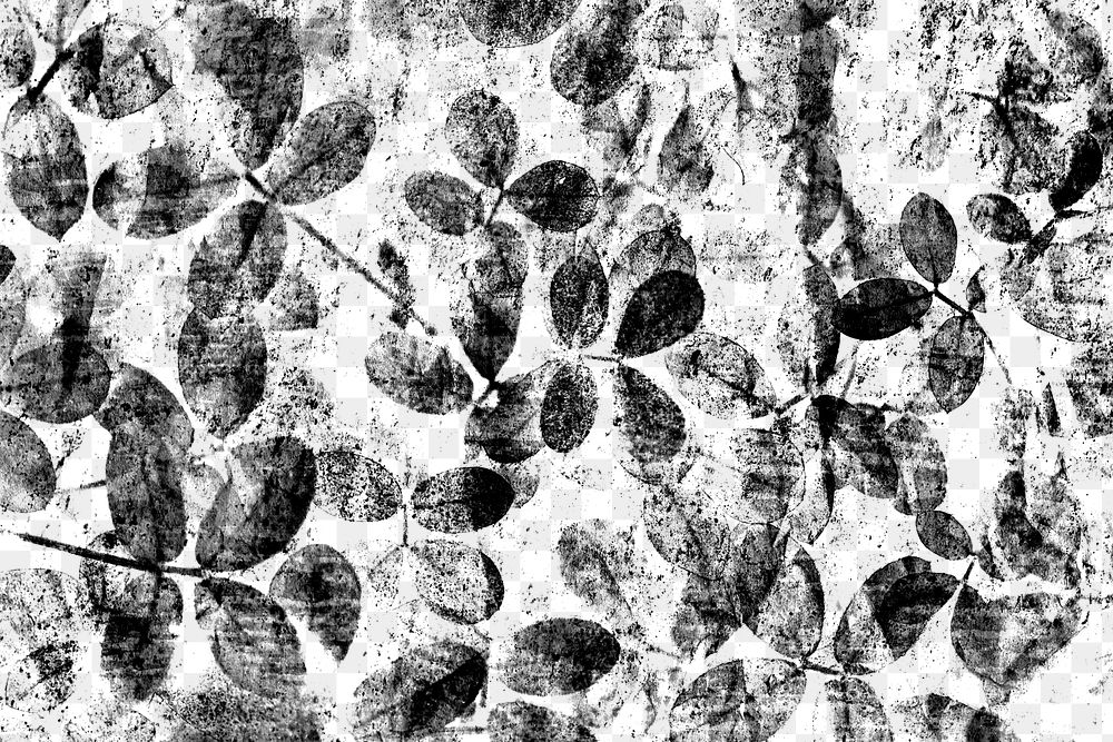 Grunge black leaf pattern textured backdrop design element