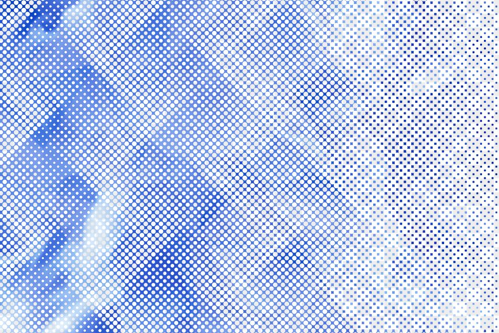 Halftone blue geometric patterned background