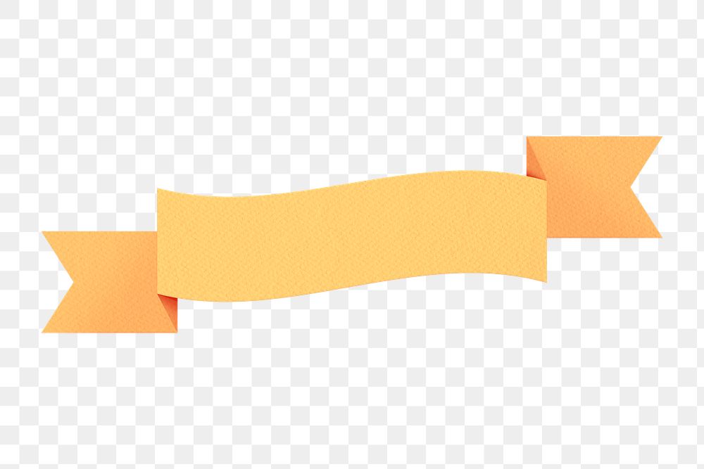 Yellow paper ribbon banner design element