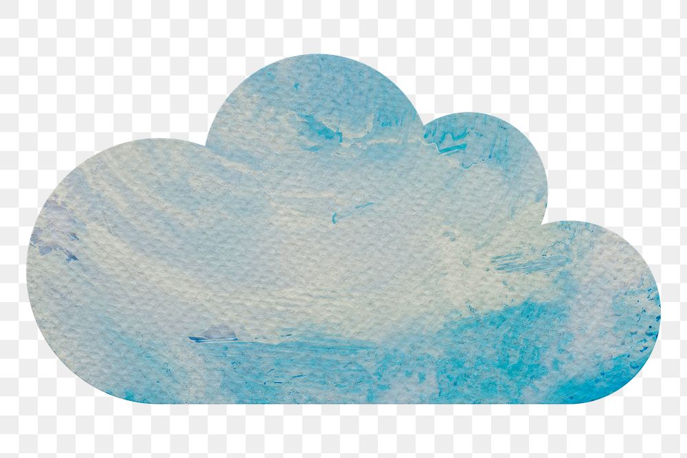 Watercolor textured paper cloud sticker design element
