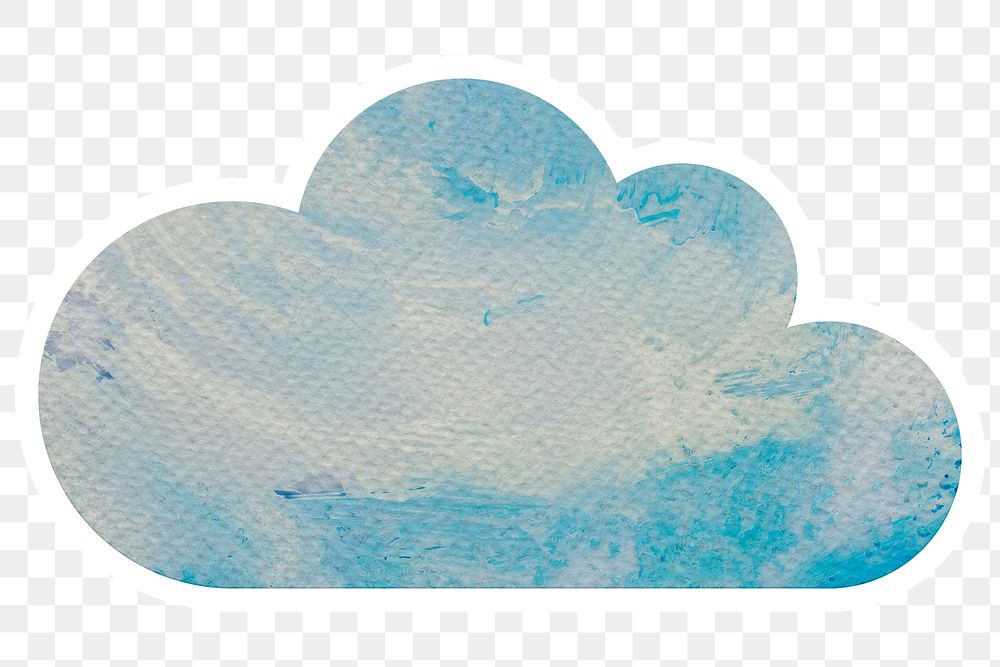 Watercolor textured paper cloud sticker design element