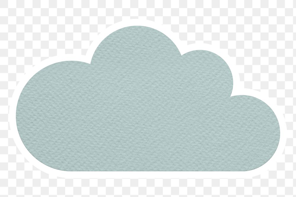 Blue textured paper cloud sticker design element