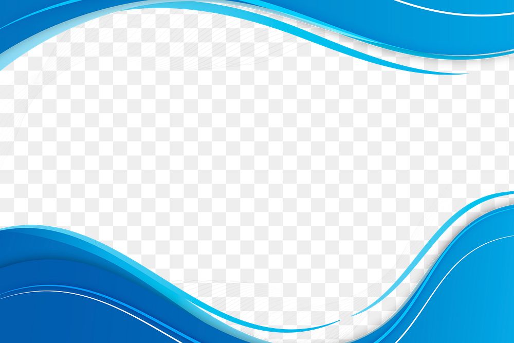 Blue curve frame template design element