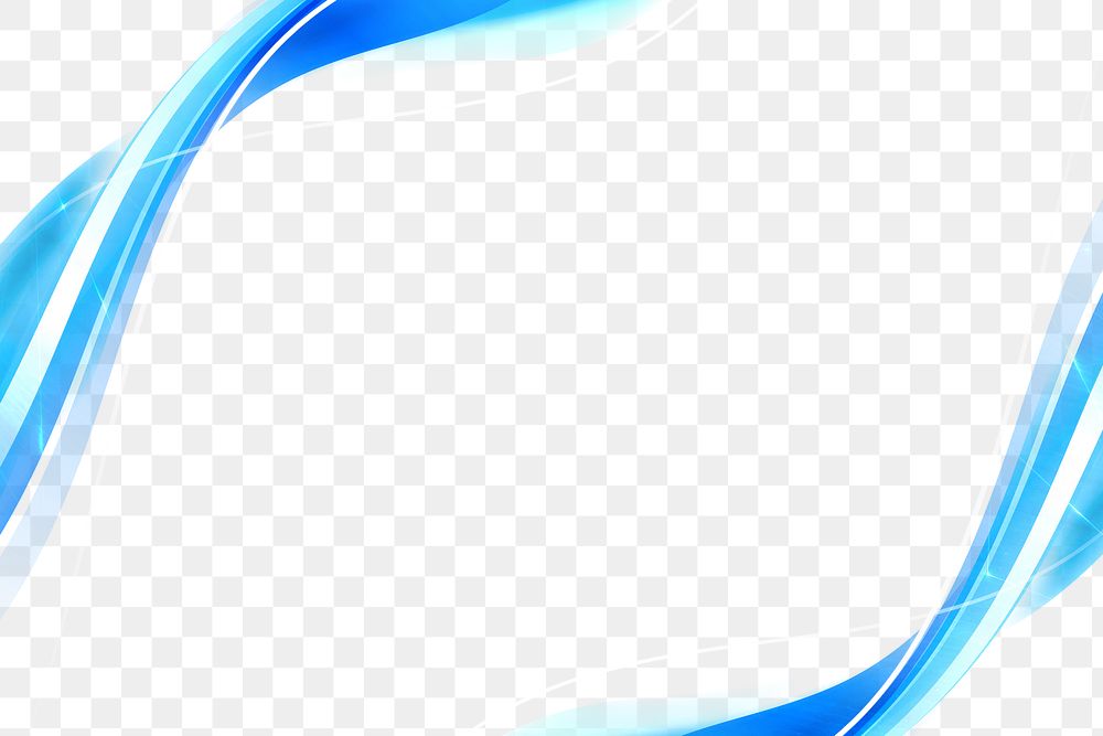 Blue curve frame template design element