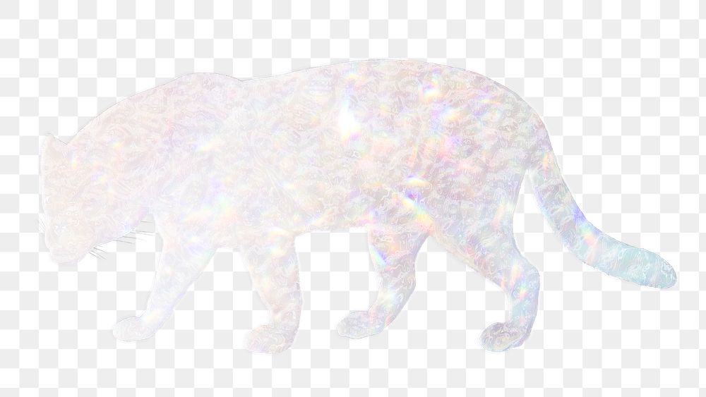 Silver holographic jaguar design element