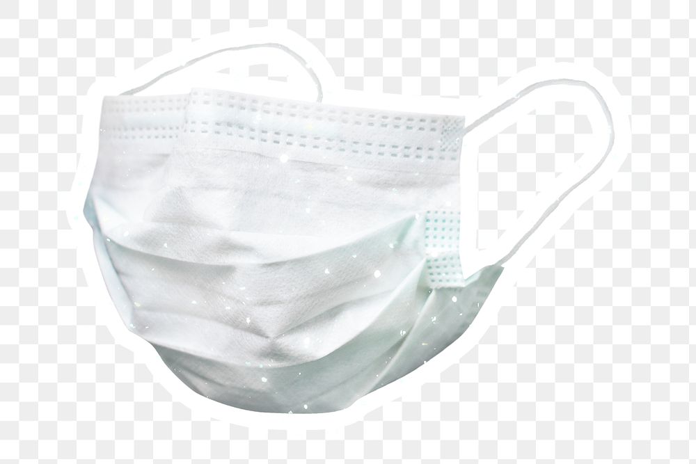 Sparkling surgical mask sticker with white border