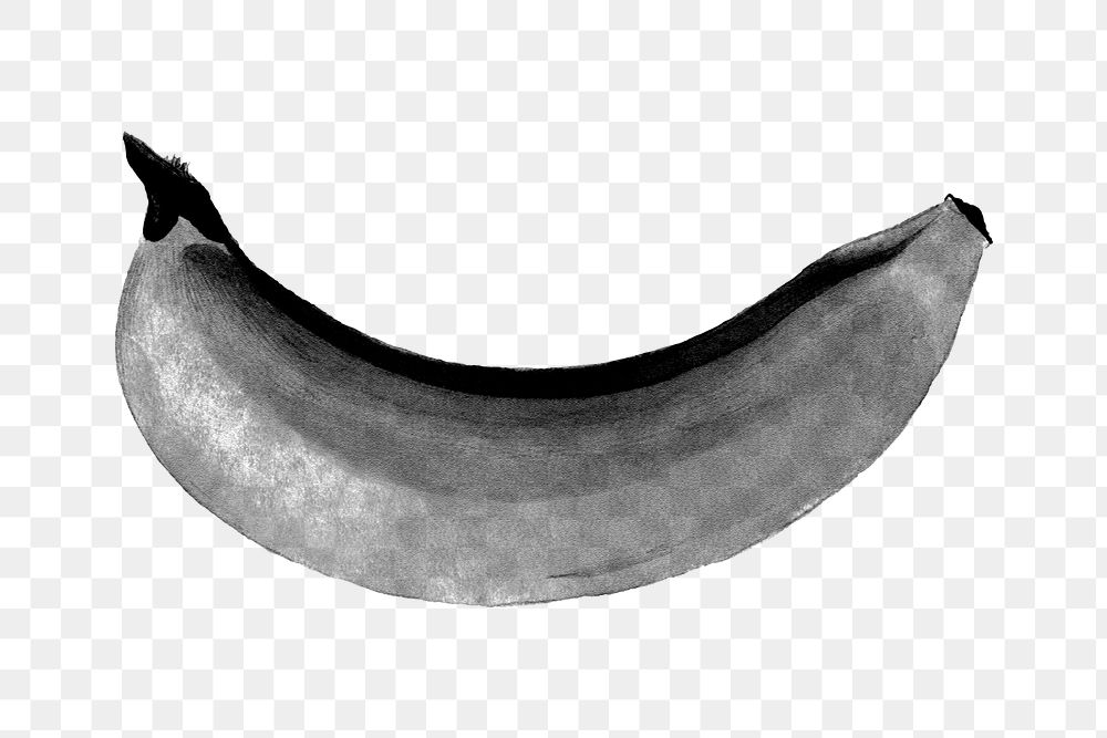 Hand drawn black and white banana design element