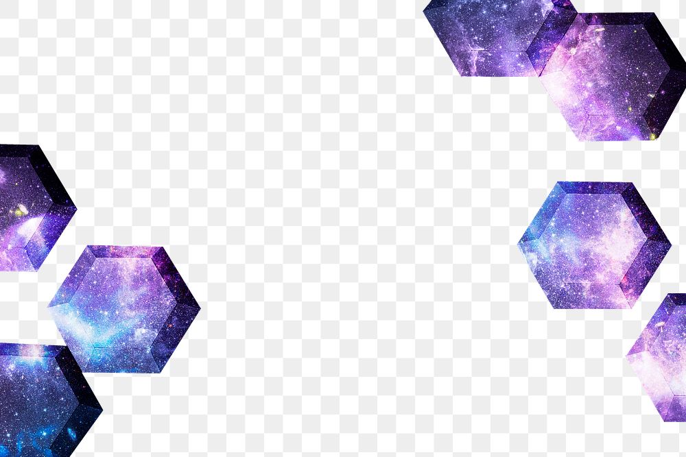 Galaxy paper craft hexagon patterned background