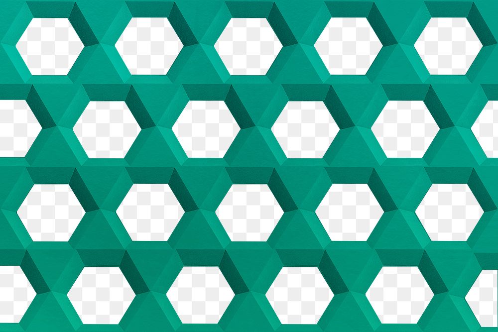 Green paper craft hexagon patterned background