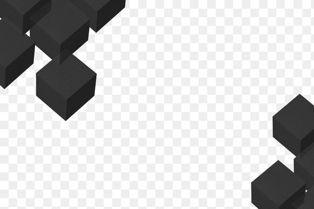 3D black paper craft cubic patterned background  design element