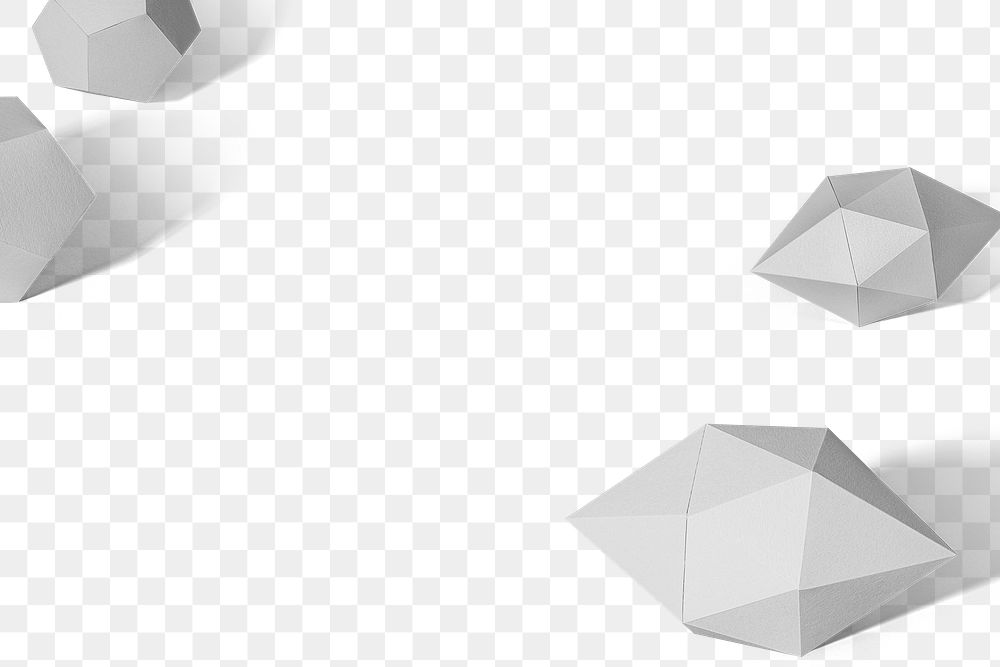 3D gray elongated hexagonal bipyramid and gray pentagon dodecahedron design element