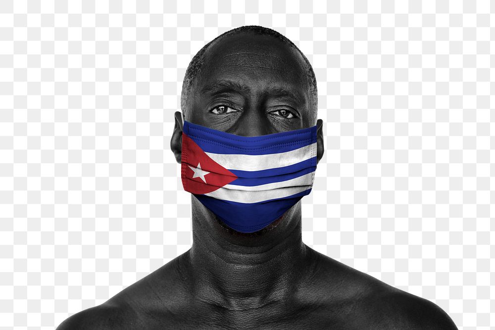 Cuban man wearing a face mask during coronavirus pandemic